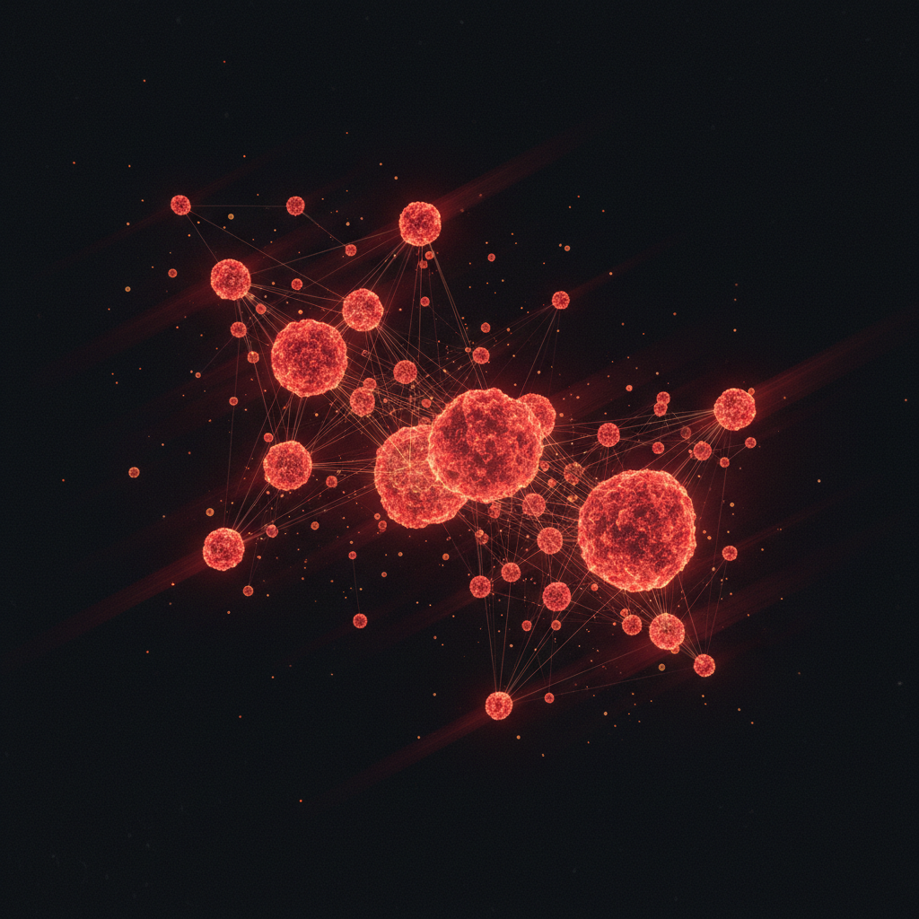 Illustration of a Solana token holder snapshot — network of wallet nodes sized by balance