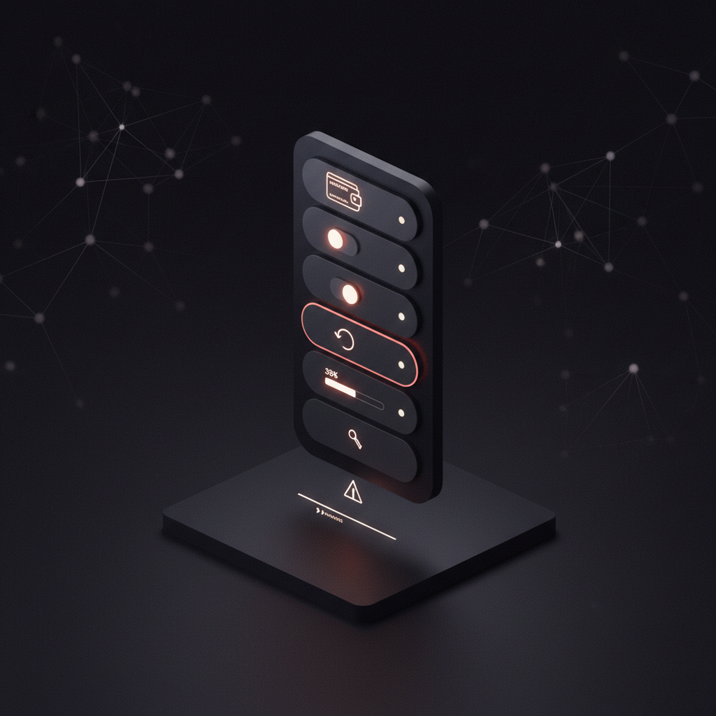 J Tools agents control panel showing five safety primitives (delegated wallet, kill-switch, drain, daily cap, key export) in isometric view
